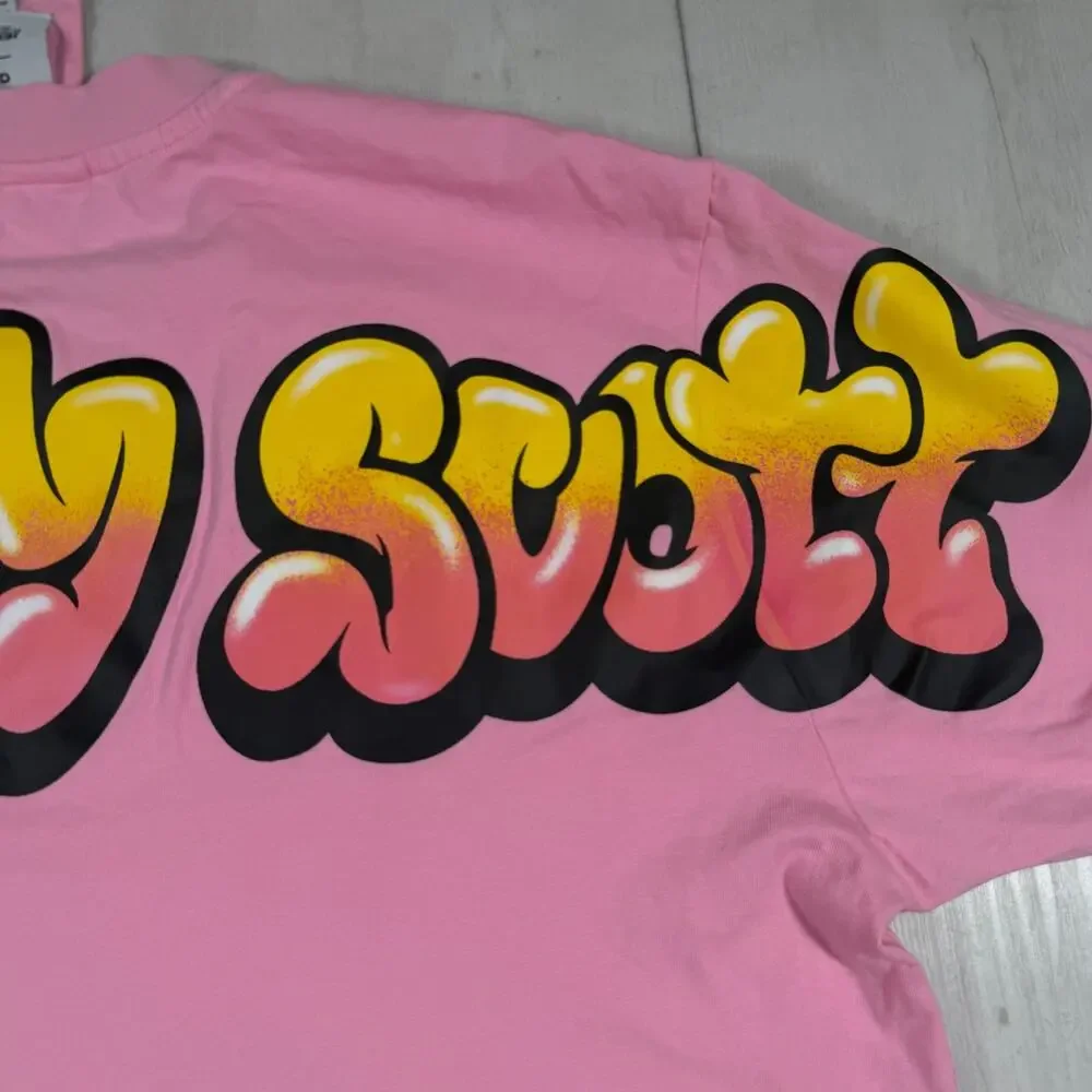 Adidas x Jeremy Scott Buggle Gum Pink Graffiti Shirt Large streetwear